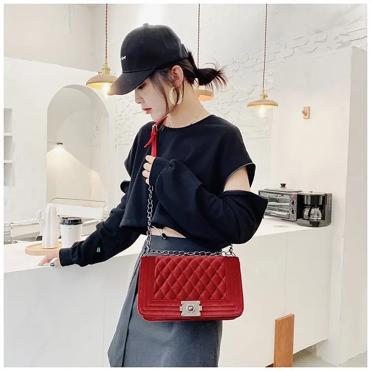 

Velvet Bag Fashion New Designer Handbags Famous Brands PU Leather Crossbody Handbags Purses Hand Bags Women Handbags, 8 color