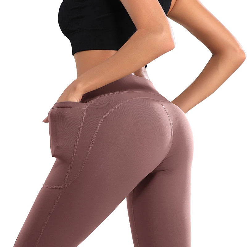 

Fashion High Stretch Custom Logo Fitness Sexy Silm High Waist Women Sportswear Yoga Pants Leggings With Pockets