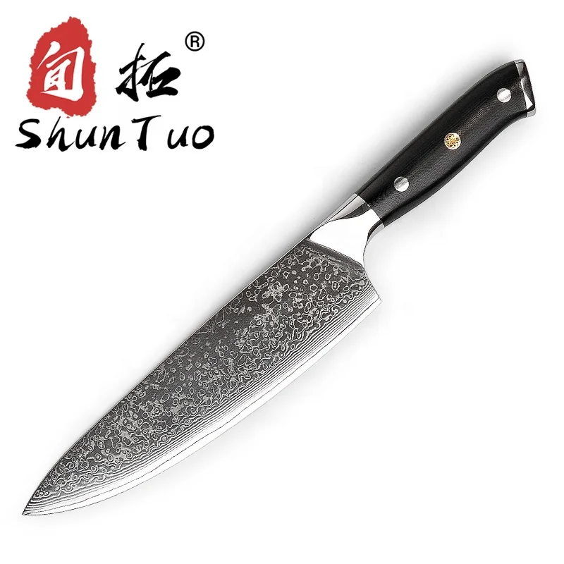 

cheap 8" sharp black custom best professional japanese damascus steel kitchen wood chef knife