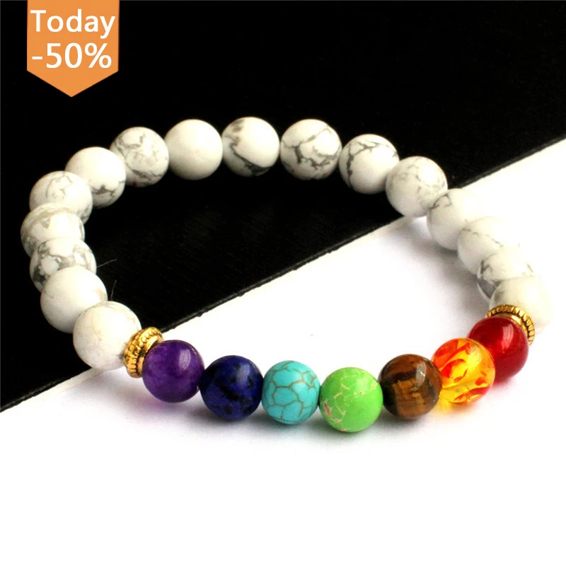 

2021 Fashion Colorful Beaded Bracelet Natural Stone Beads Yoga Valconic Healing Energy Lava Stone 7 Chakra Diffuser Bracelet