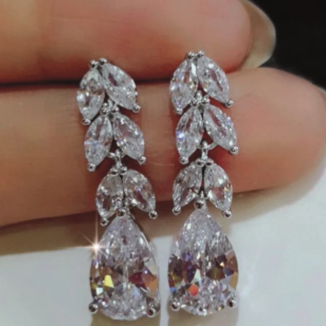 

Wedding bridal AAA clear cubic zirconia party earrings 2019 jewelry