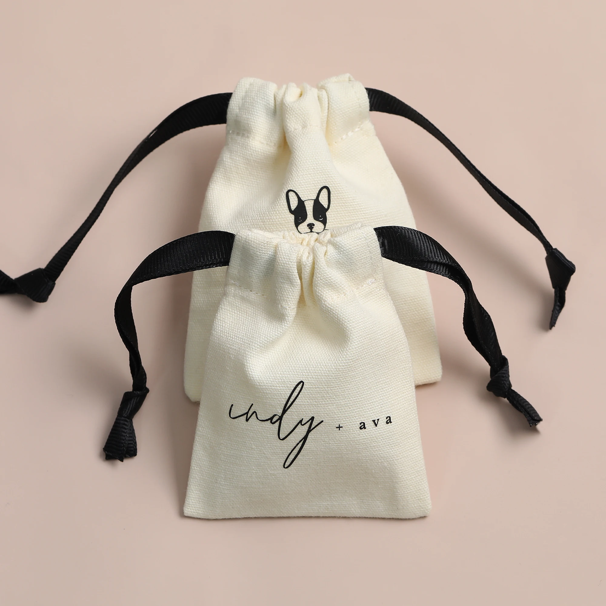 

PUPPYSEW Custom Cotton Drawstring Pouch Bag Canvas Jewelry Drawstring pouch Bag Gift Packaging Bag With Logo