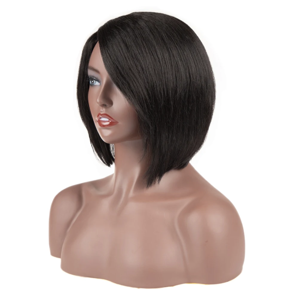 

Noble Wigs with no Lace straight Bob hair for woman machine made Synthetic short fiber wig girl hair cheap synthetic hair wigs, All color