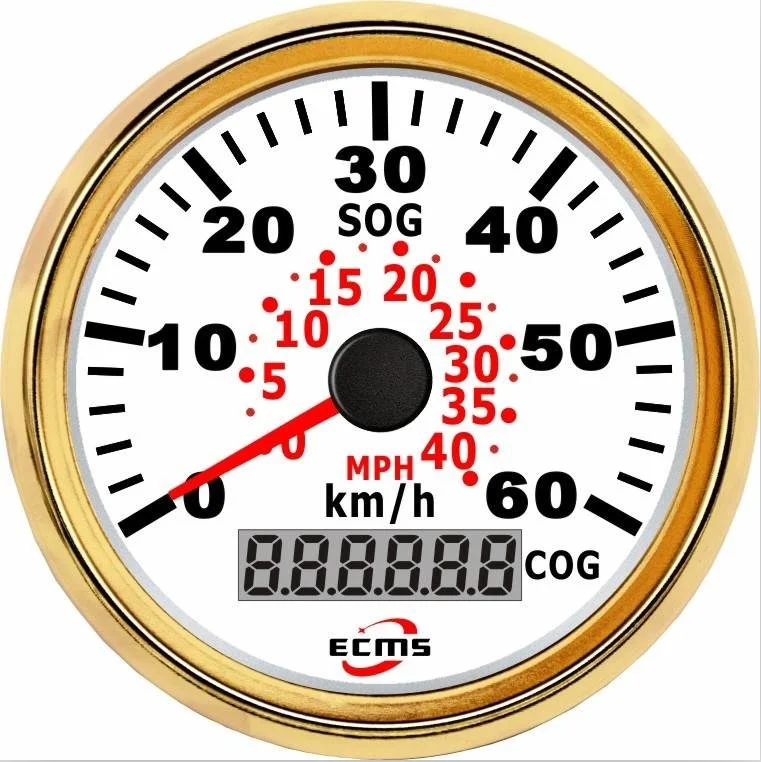 Marine Boat Auto GPS Speedometer Speed Meter Gauge 85mm 60km/h 9-32V 316L Bezel