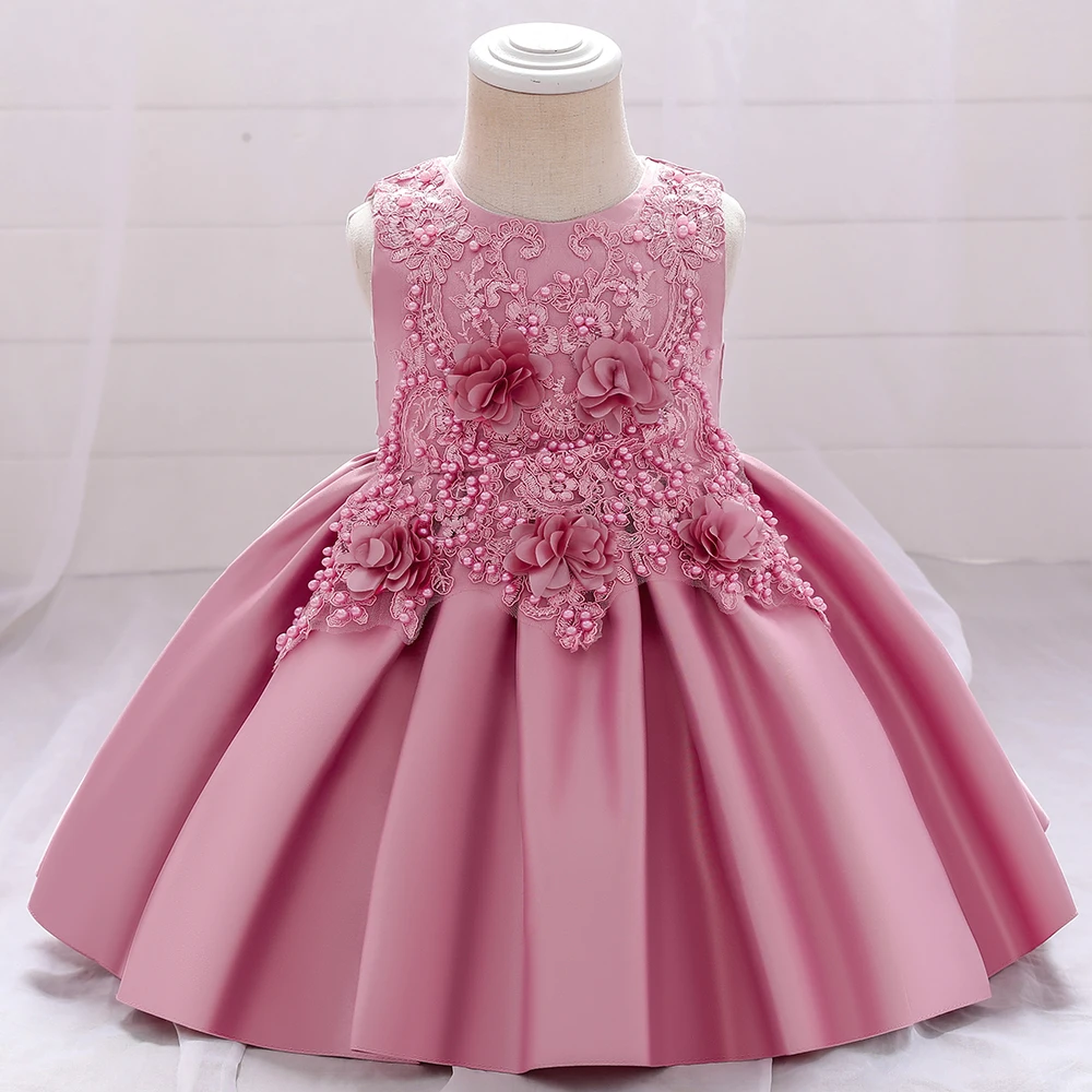 

MQATZ Newborn Baby Summer Clothes Kids Evening Ball Gown Pink Fancy Birthday Party Wear Dress