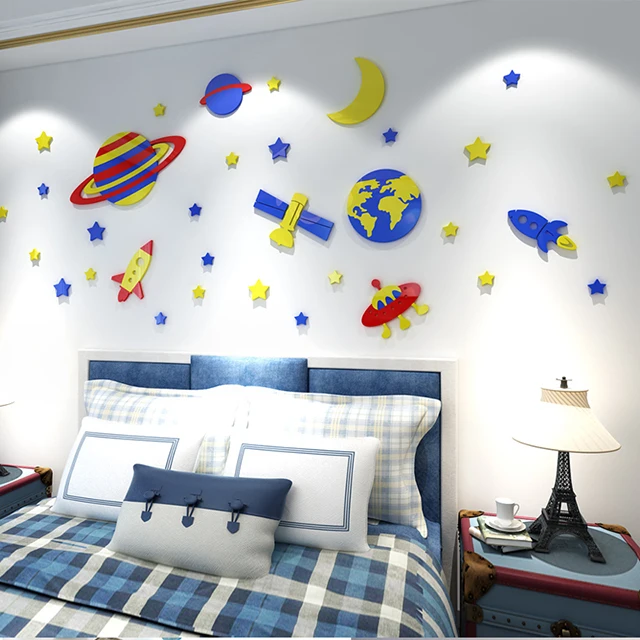 

Universe Space Stickers Cartoon Star Children's Room Baby Bedroom Kindergarten Wall Decoration, Customized color