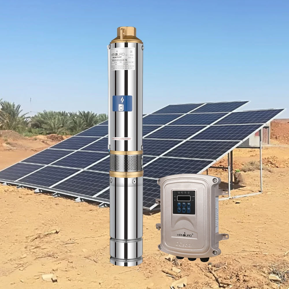 

110v 1500w 3.8m^3/h 180m 2hp submersible solar borehole water pump system