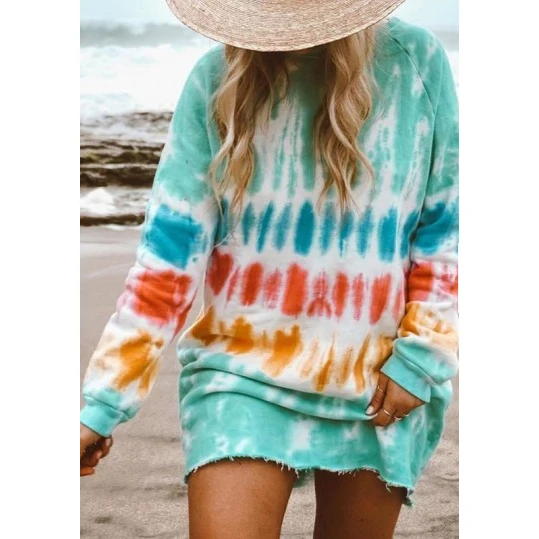 

Oversized Cotton Gradient Tie Dye Lounge Dresses, Picture