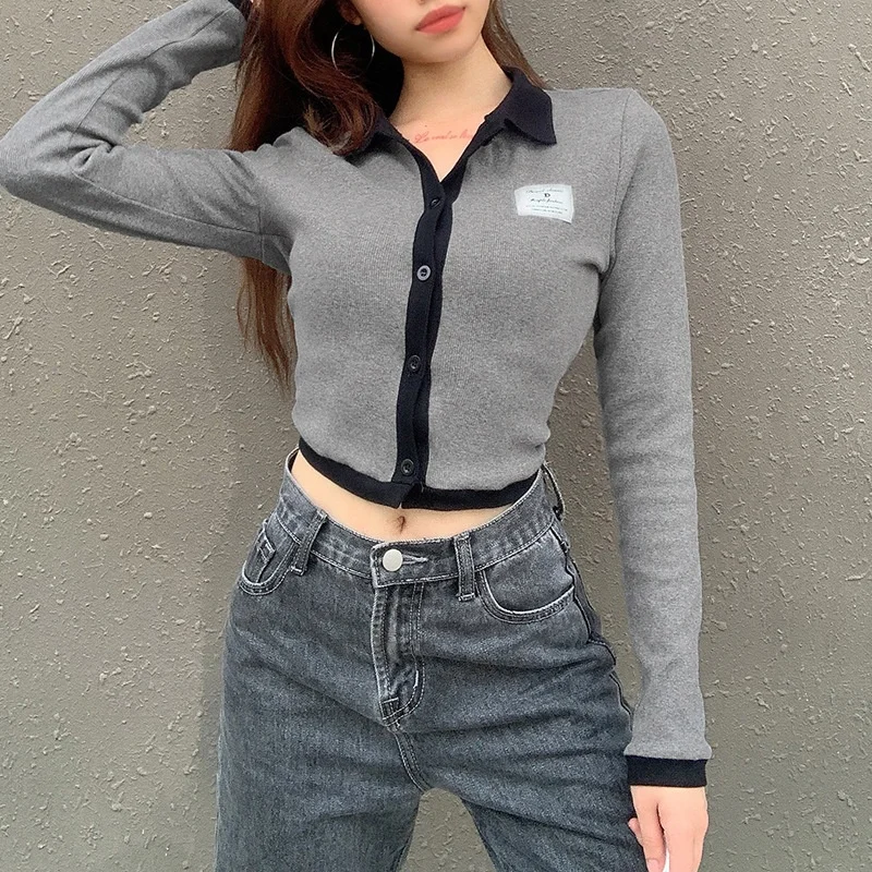 

2020 new womens knit Polo women long sleeve shirts