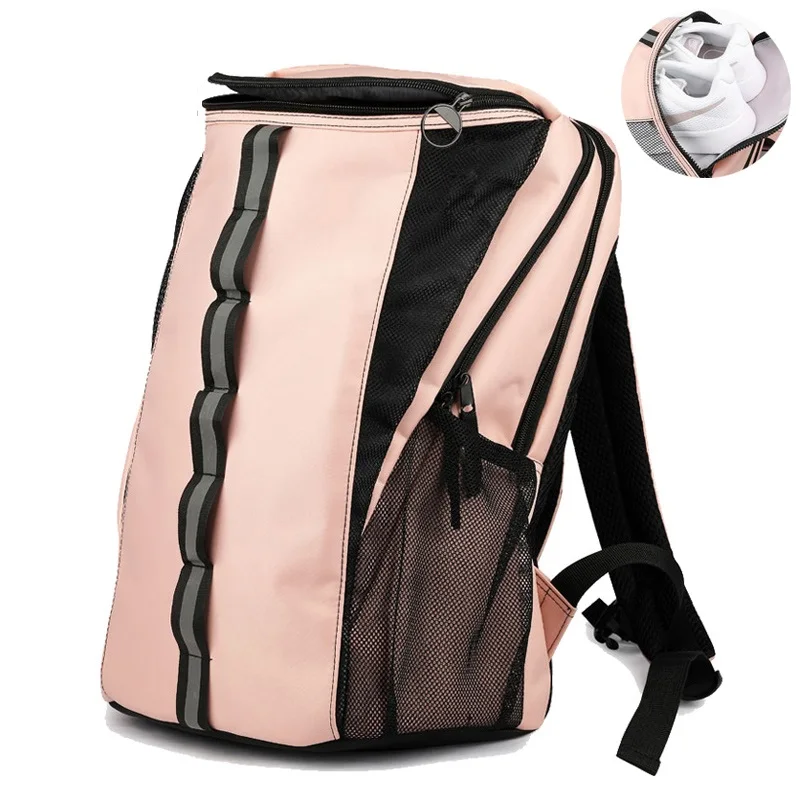 

Pink Women Gym Bag Sport Fitness Bag Waterproof Reflective Backpack Tennis Badminton Backpack Softback Travel Bag