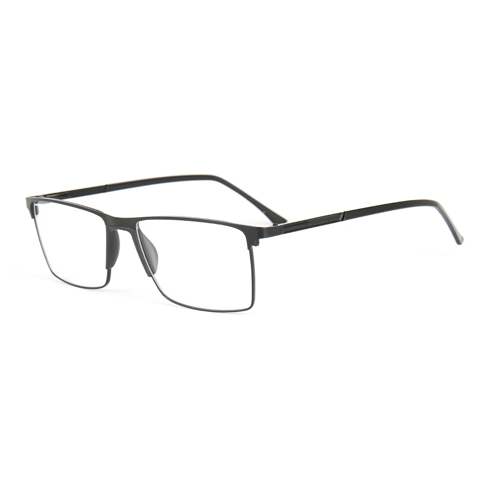 

Custom brown classic square metal optical frames men