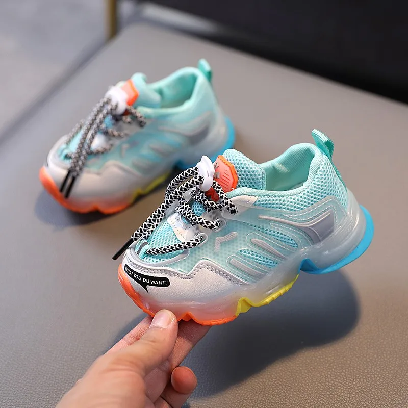 

Autumn Rainbow Kids Sports Shoes for Girls Boys Sneakers Breathable Mesh Casual Children Shoes Girls Sneakers Shoes, Blue,pink,green