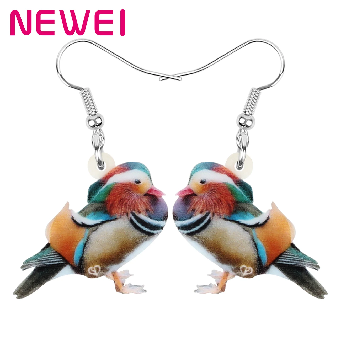 

Acrylic Colorful Mandarin Duck Earrings Bird Drop Dangle Fashion Animals Jewelry For Women Girls Kids Teens Novelty Charms Gifts, Multicolor