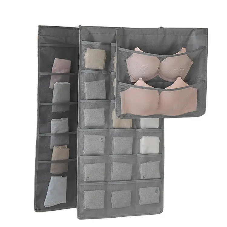 

Multi Pockets Hanging Storage Bag Wall Wardrobe Hanging Socks Bra Underwear Hanging Closet Organizer Bag