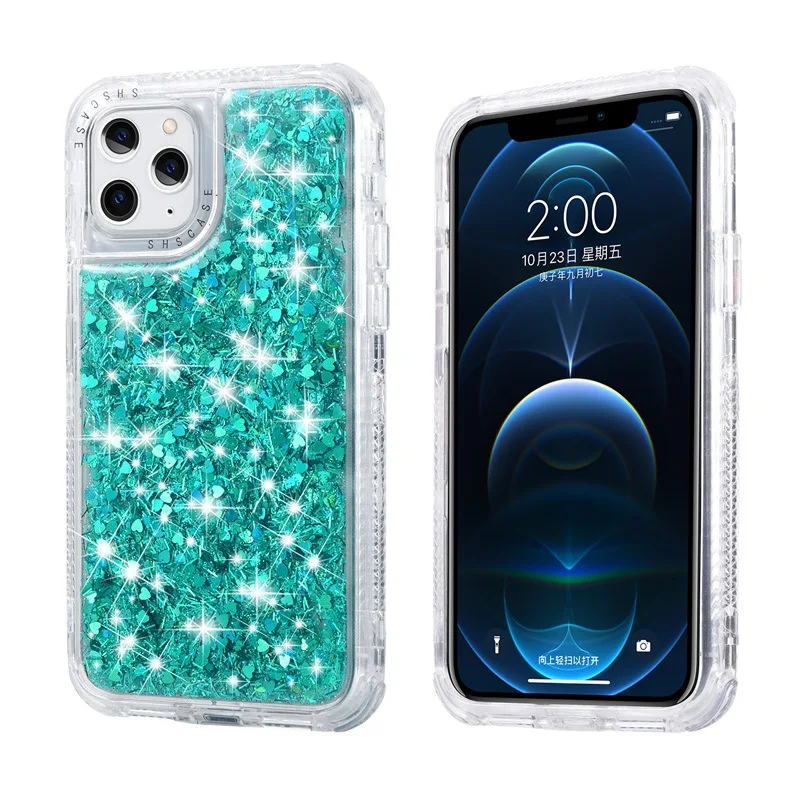 

GSCASE 3 In 1 Glitter TPU PC Mobile Case For Samsung Galaxy S21 Ultra Plus A01 A32 A52 5G A10S Case