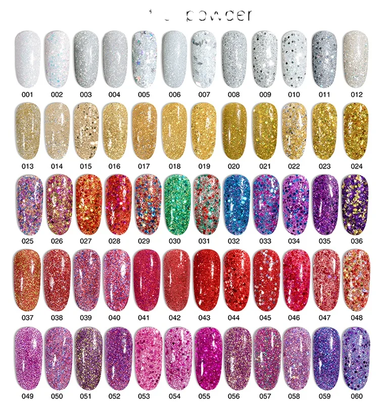 

professional 42 acrylic powder liquid brush glitter clipper primer file nail art tips set manicure kit, 60colors