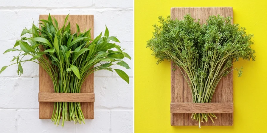 Floating herb shelves with labeled glass jars
