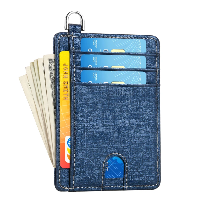 

Front Pocket Minimalist Leather Slim Wallet RFID Blocking