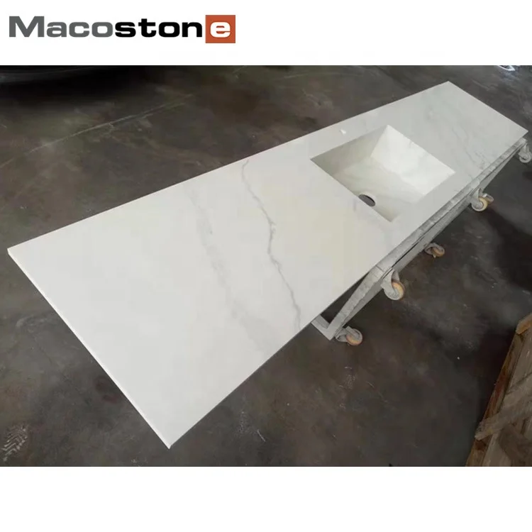 One Piece Integrated Quartz Stone Bathroom Vanity Sink And Countertop Buy One Piece Integrated