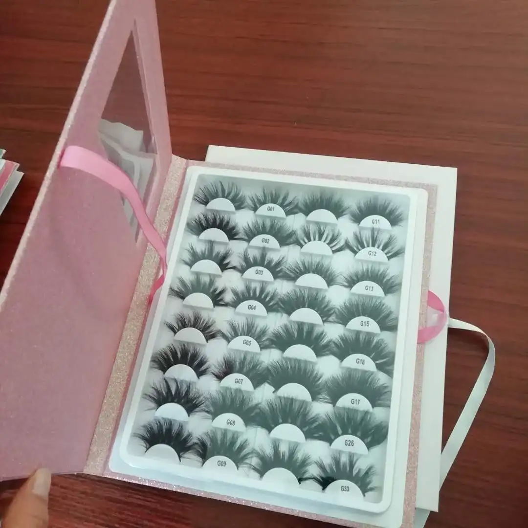 

Wholesale fluffy dramatic natural long cheap 3D faux Mink Eyelash book vendor private label book