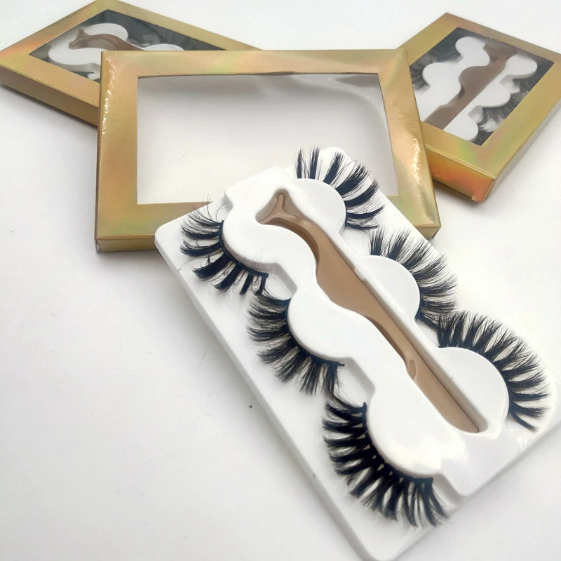 

faux mink eyelashes vendor customized box gold with tweezer faux 5d mink lash 3d lashes wholesale vendor eyelash packaging box