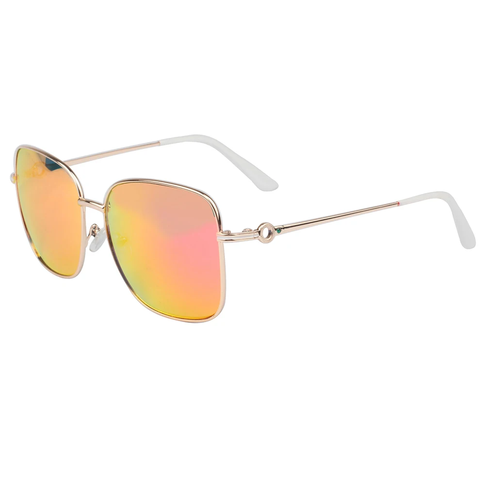 

Classic ladies metal square polarized sunglass reflect mirror