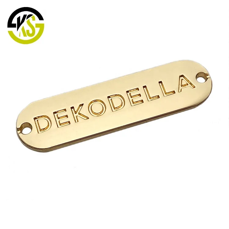 

New arrival antioxidant embossing gold 3D metal letters brand logo for clothes, Gold or as your request