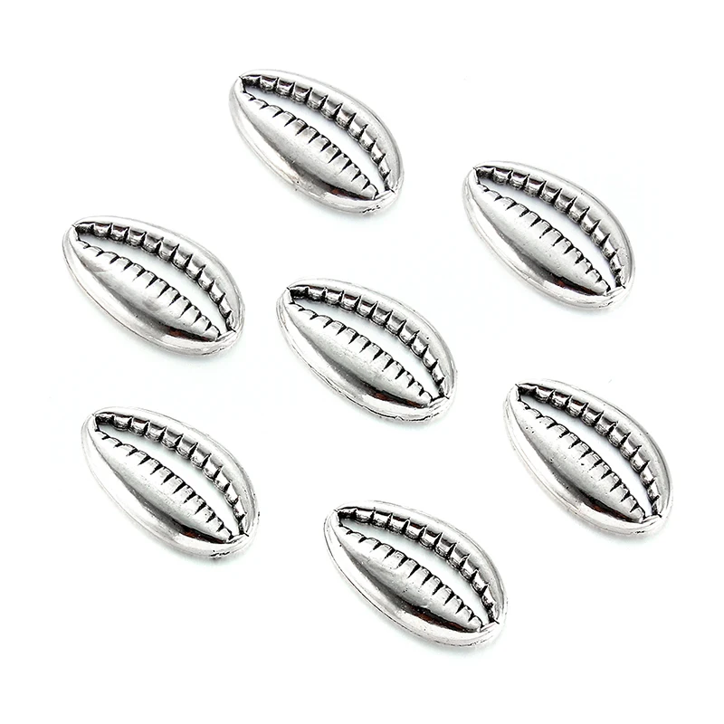 

Wholesale Silver shell charms accessories DIY bracelet necklace jewelry for women 23*13mm