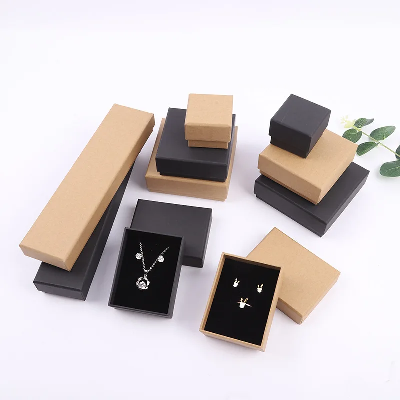 

Competitive Price Multi Size Black Kraft Carton Paper Jewelry Gift Boxes, Custom Jewelry Box, Customized color