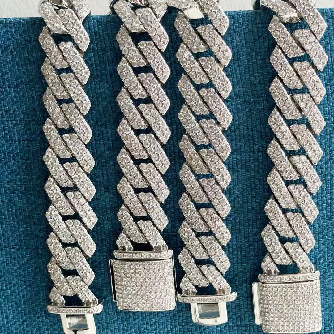 

Hip Hop 18K Gold Iced Out Diamond Chain, 20mm Iced Out Cuban Link Chain Necklace