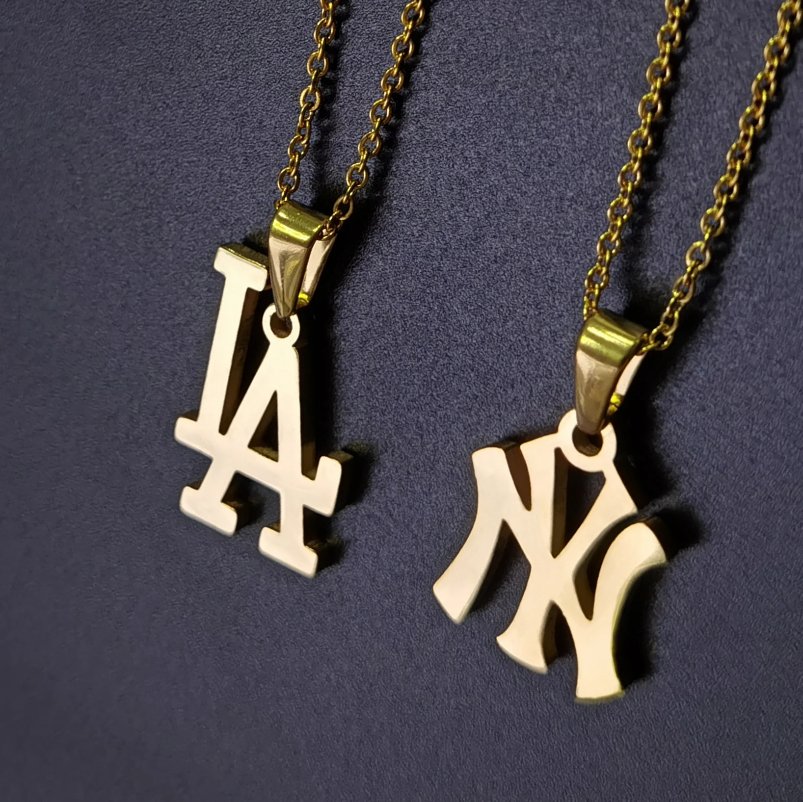 

In stocks-Gold Silver Urban Street Style LA NY City Name Necklace New York Los Angeles Chain Jewelry