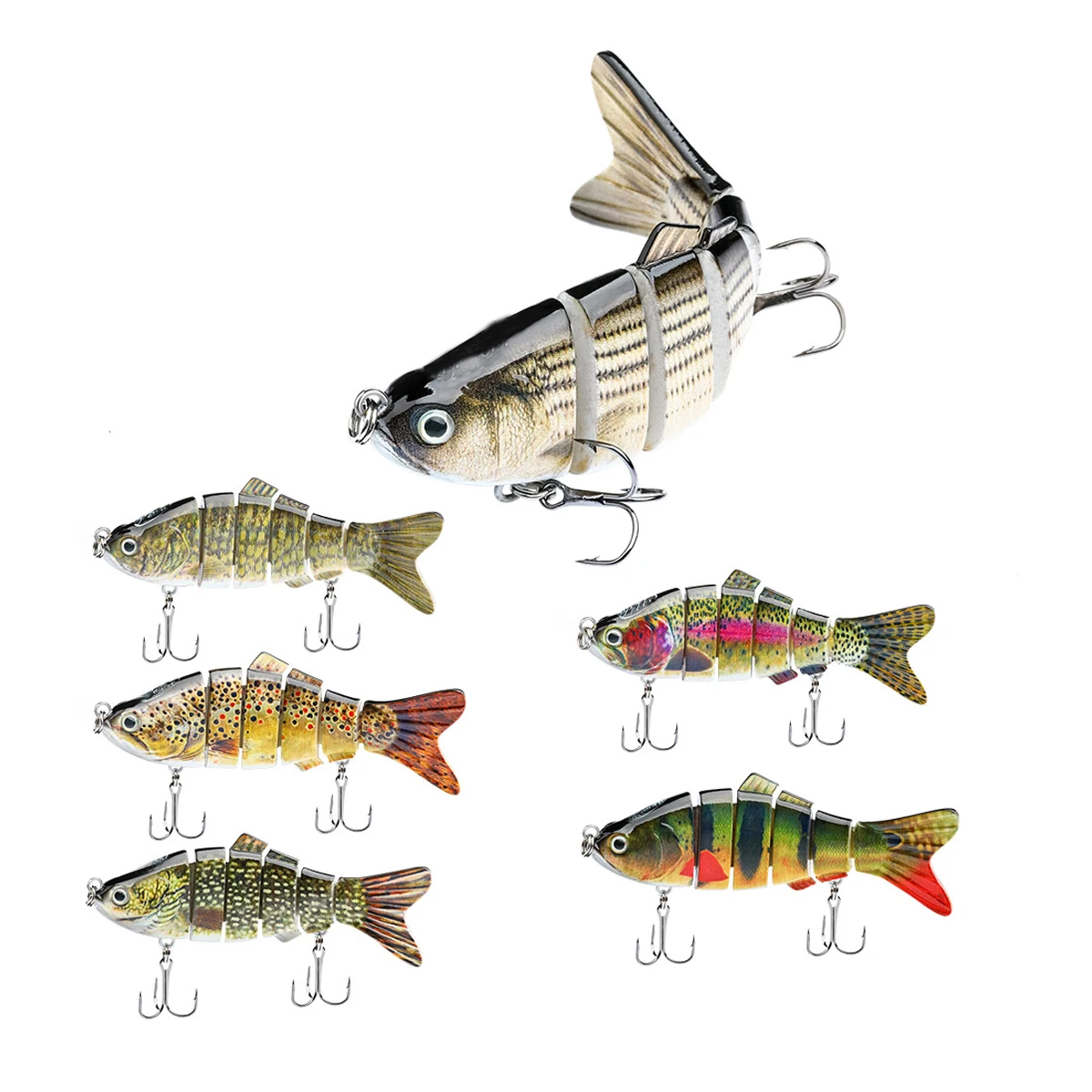 

Build-in Steel Ball Sound Attraction 100mm 19.2g Multi Segment Jointed Swimbait Sinking Fishing Lure Artificial Bait