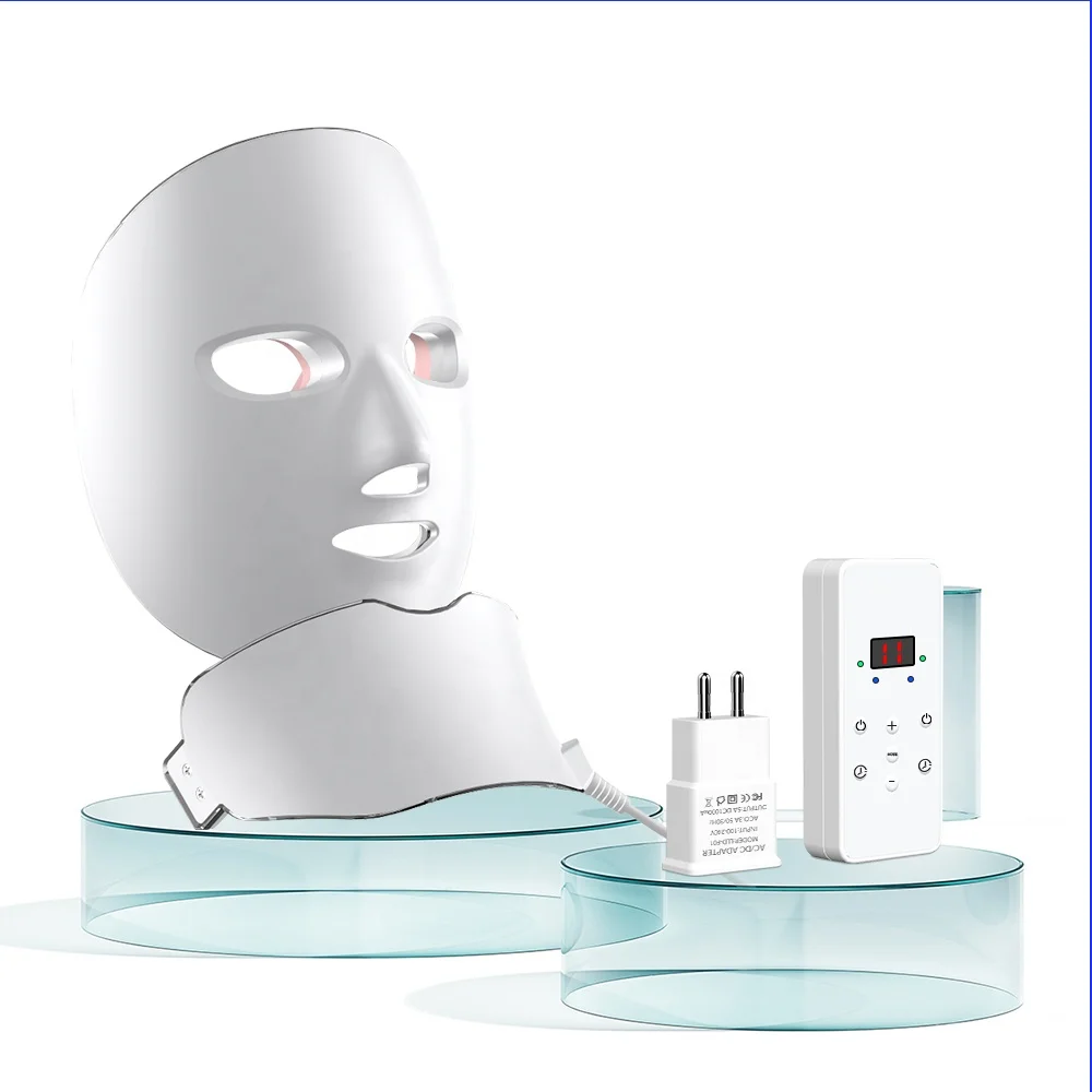 

Medical Professional Wireless LED 7 Color LED Photon Light Therapy Face Mask with Neck for Wrinkle Remover Mask LED Therapy
