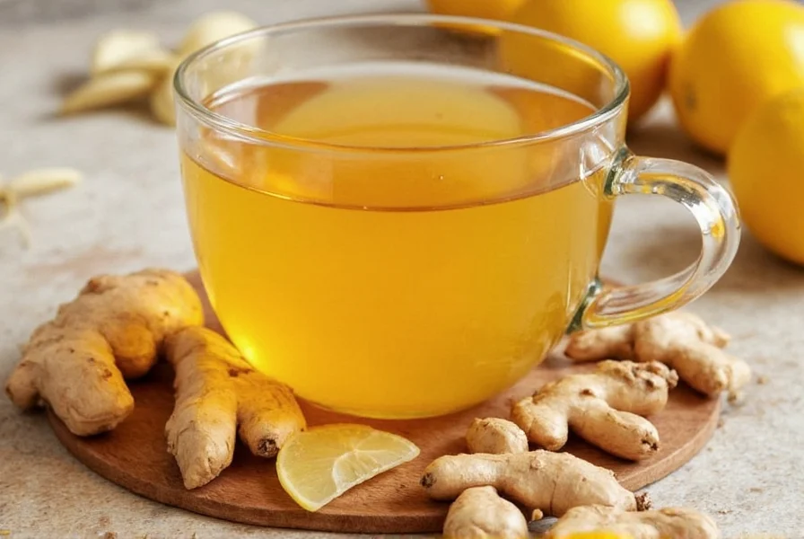 Fresh ginger root being grated into a teapot with steam rising