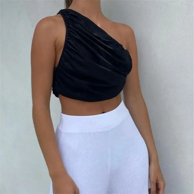 

OSINA Best Design Sleevelss haut court 2021 Women Summer Clothes Ladies Tops Women Sexy T Shirts