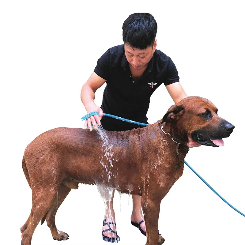 

2022 Hot sale pet bathing tool/dog shower/massage brush pet shower sprayer massage brush pet grooming tool set, Blue .custom