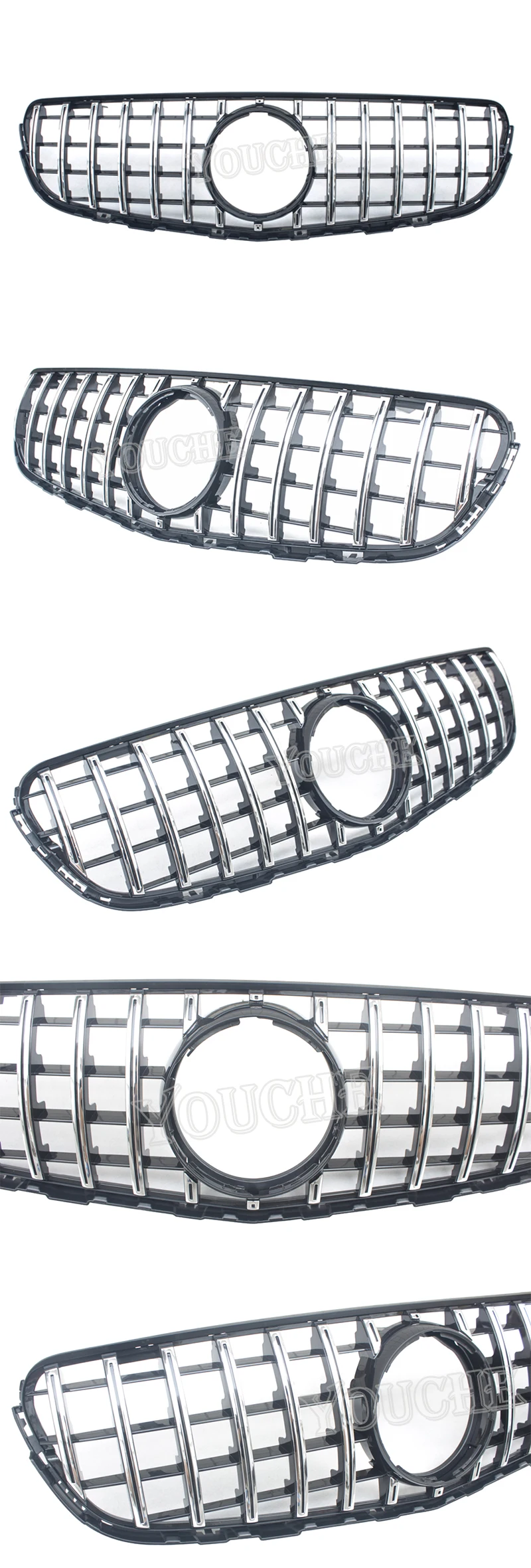 Gt Style Car Front Bumper Grille Grill For Mercedes Benz Glc Class W253 X253 Without Camera 2016