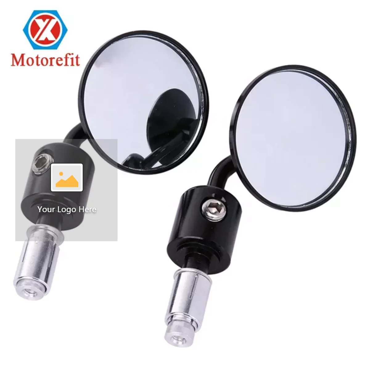 Motorcycle 7/8" 22mm CNC Handle Bar End Rearview Side Mirrors For Honda Yamaha 