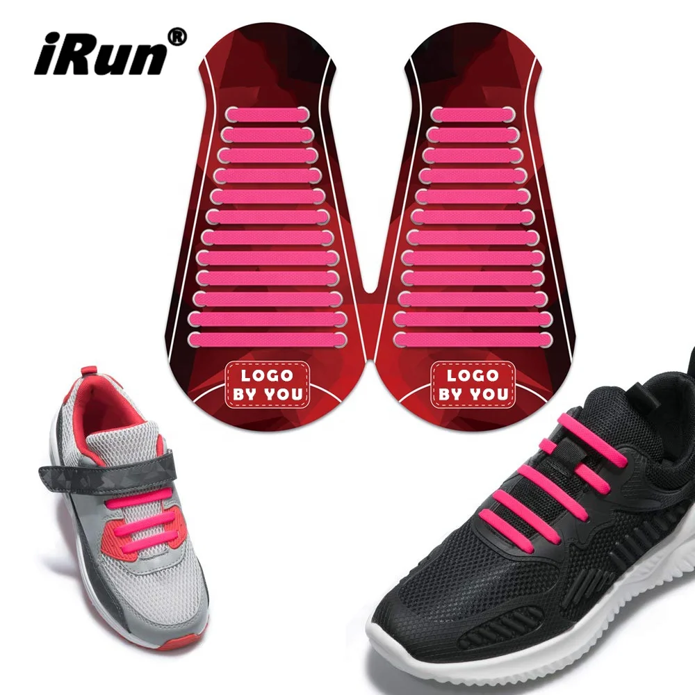 

iRun 2020 Amazon Best Selling Hot Pink No Tie Silicone Shoelaces Elastic Shoelaces Non-Slip Custom Shoe Lace