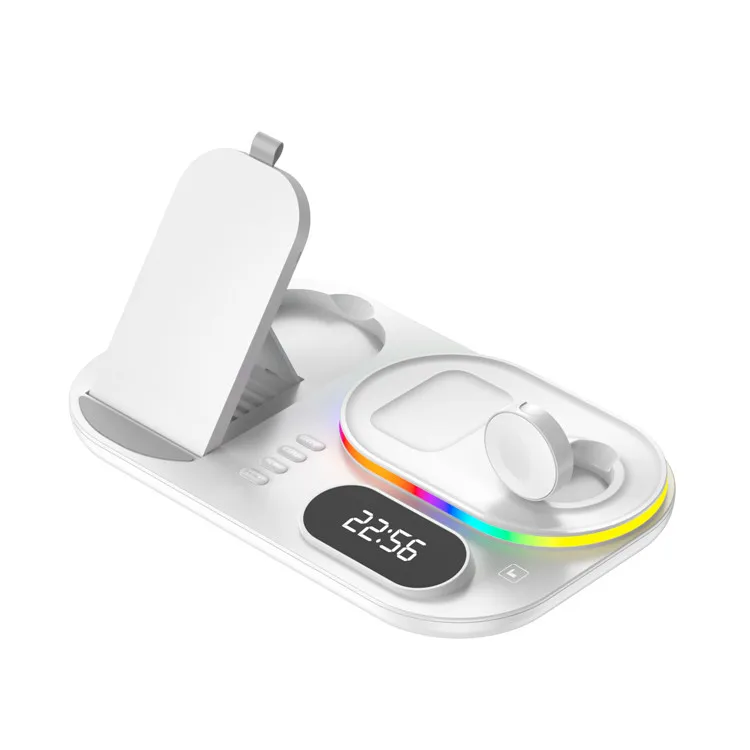 

2022 New 3in1 LED Desk Clock Fast Charger For iPhone 13 12 Pro Max With Wireless Charging Station For iPhone Watch 1 Light