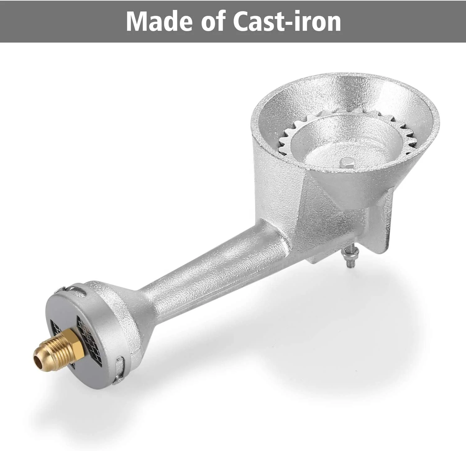 High Pressure Cast-Iron Round Burner Head with Brass Fitting Orifice by Gas One 