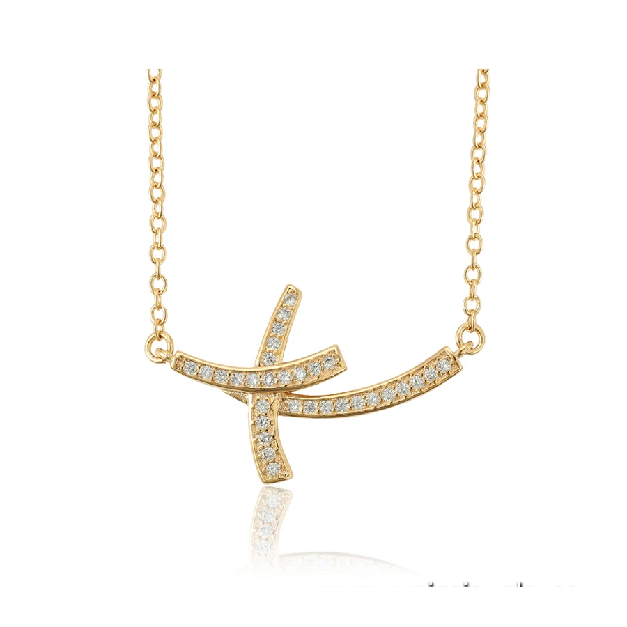 

44512 wholesale fashion jewelry religion necklace 18k gold color cross necklace for women