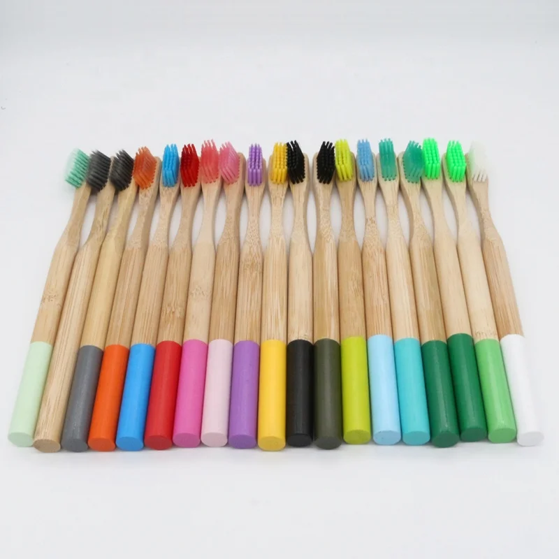 

Round shape eco friendly bamboo toothbrush, Customized color