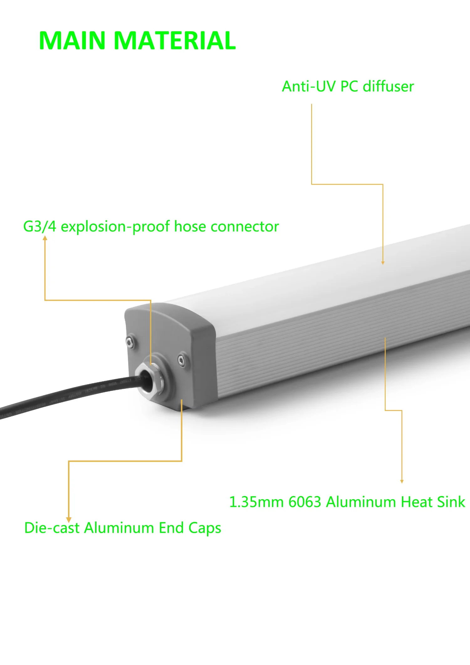 Cold Room Storage, Waterproof, IP66, 4ft, 20W - detail 6