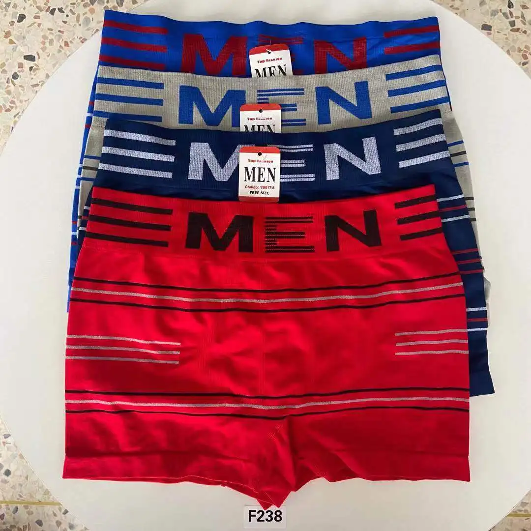 

oem custom brand seamless mens long boxer brief mens polyester seamless underwear, Red navy gray black