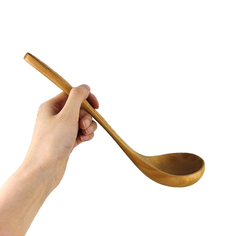 

Household tableware wooden big soup ladle Public spoon,beech wood spoon soup ladle