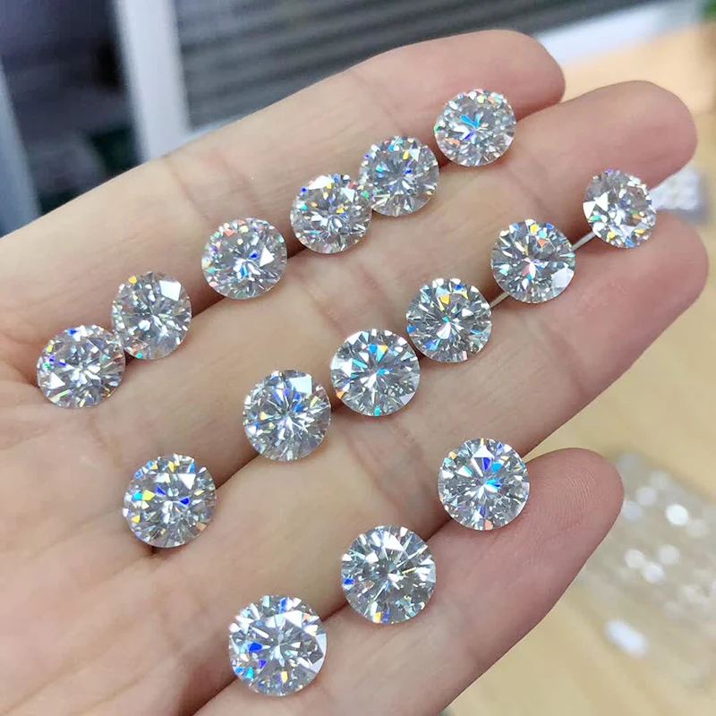 

Wholesale Moissanite Diamond DEF Color Round Brilliant Cut Loose Moissanite for Jewelry Making, Def gh ij