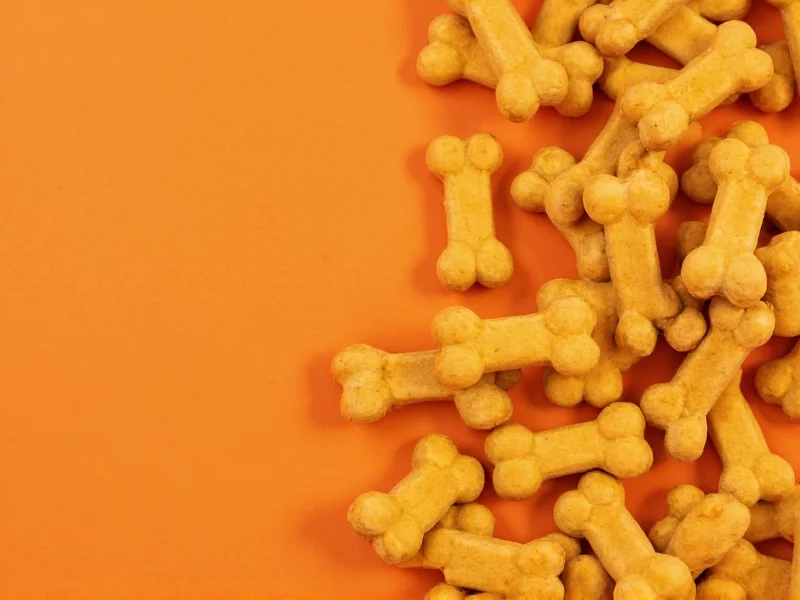 Pumpkin dog biscuits shaped like bones