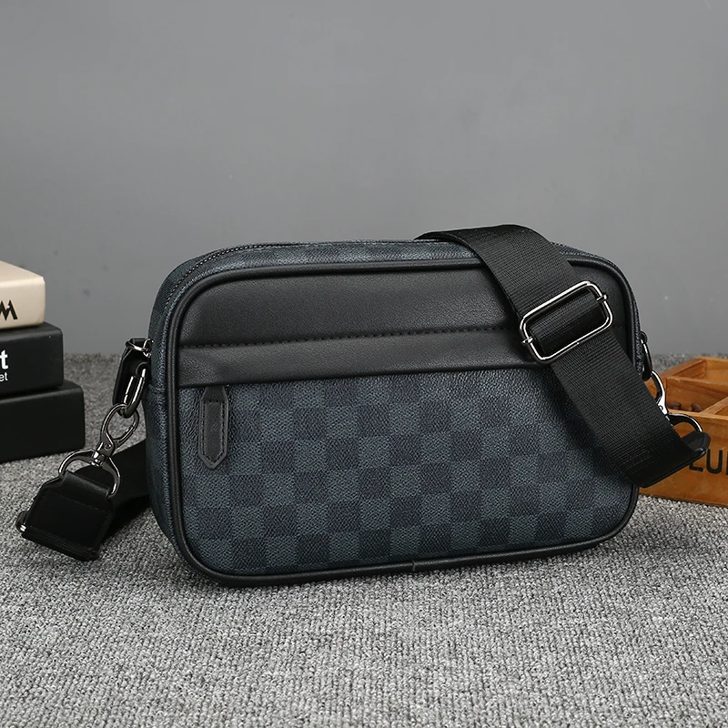 

Luxury Designer Brand 2021 Wholesale Men Handbag PU Leather Crossbody Shoulder Purse and Hand Bag Small Messenger Bag for men, 2 styles