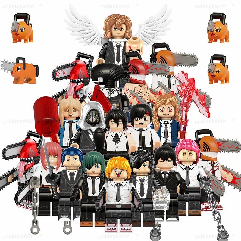 

Chainsaw Man Pochita Power Angel Devil Bomb Himeno Makima Cartoon Anime Mini Building Block Figure Plastic MOC Toy KF6180 KT1067